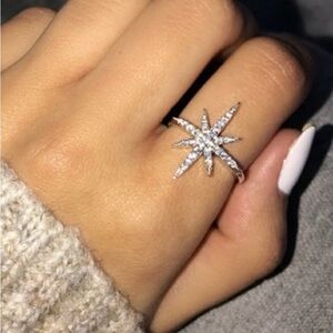 Elegant Silver Starburst Ring